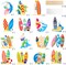 Surfboard Theme Centerpiece Sticks Summer Surfing Party Decorations Beach Surf Party Table Topper for Summer Beach Party Surfing Baby Shower Supplies